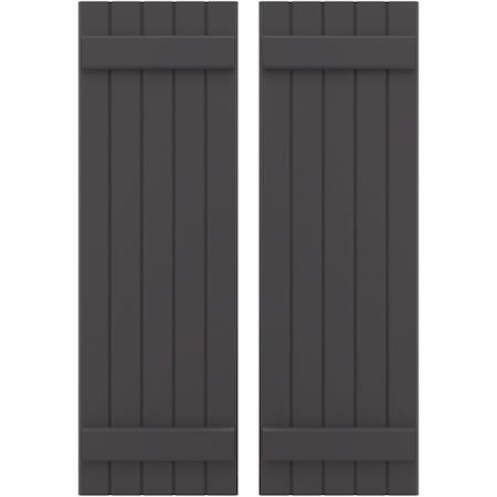 Americraft 5-Board (2 Batten) Exterior Real Wood Joined Board-n-Batten Shutters, ARW101BB518X82SMH